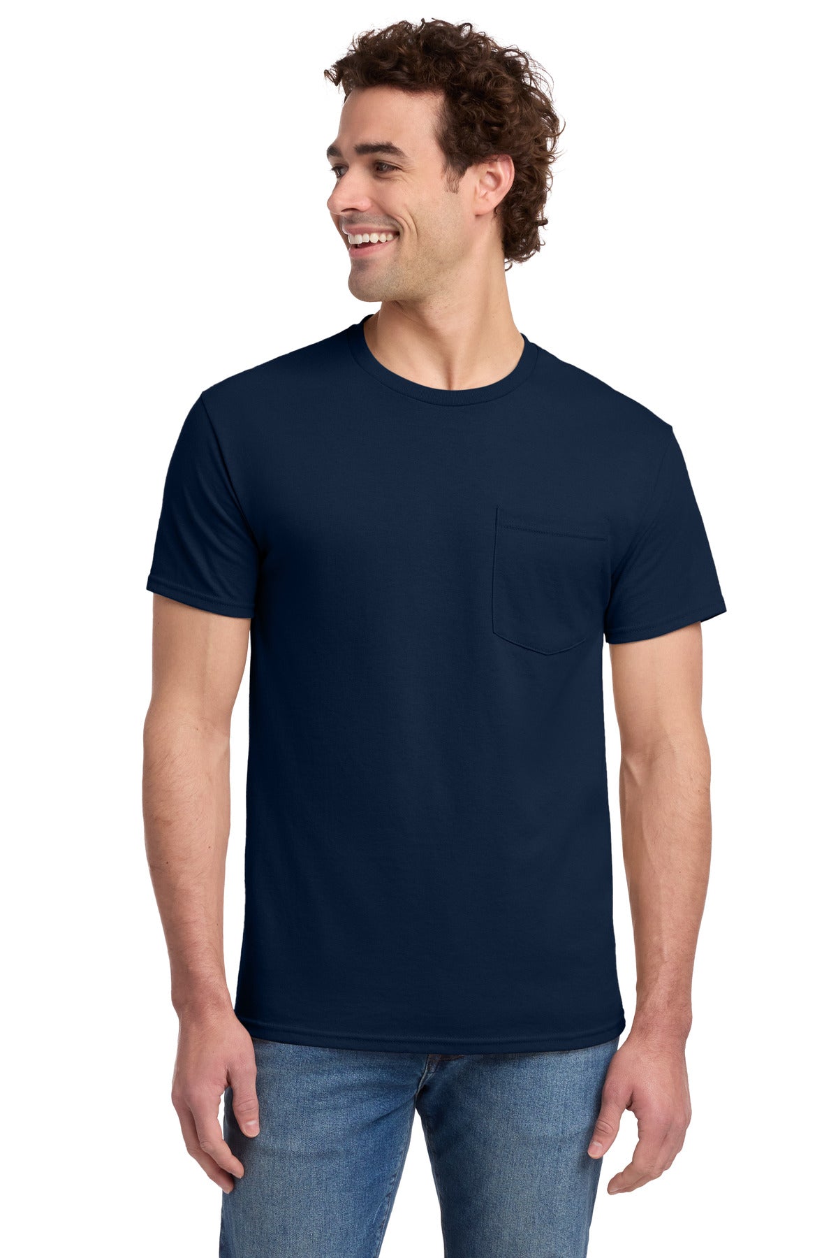 Custom Embroidery or DTF Print - Jerzees ®  -  Dri-Power ®  50/50 Cotton/Poly Pocket T-Shirt.  29MP