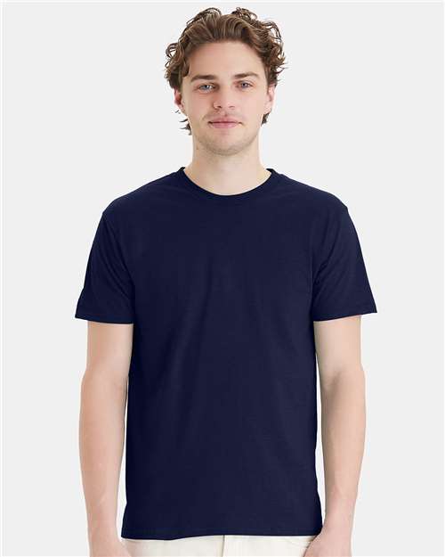 Custom Embroidered - Hanes - Perfect-T T-Shirt - Navy - 4980