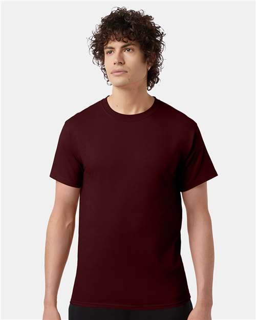 Custom Embroidered - Champion - Short Sleeve T-Shirt - Maroon - T425