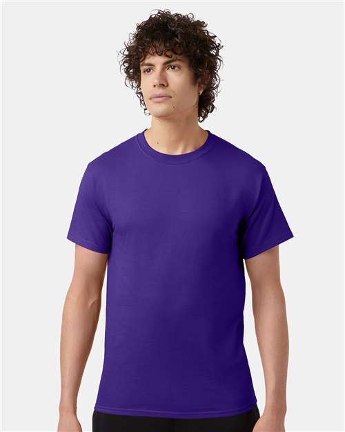 Custom Embroidered - Champion - Short Sleeve T-Shirt - Purple - T425