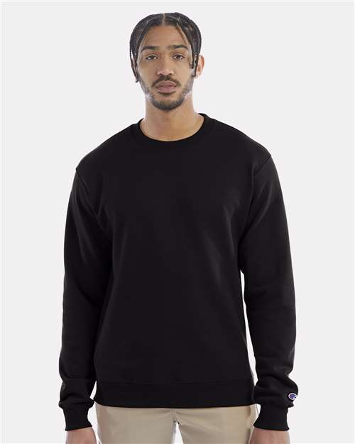 Custom Embroidered - Champion - Powerblend® Crewneck Sweatshirt - Black - S600