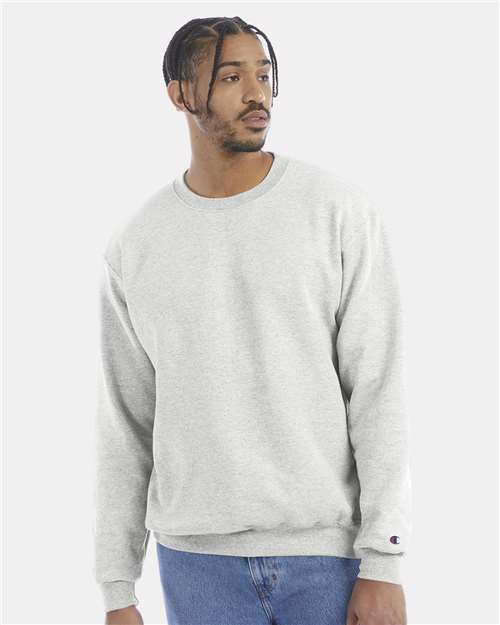 Custom Embroidered - Champion - Powerblend® Crewneck Sweatshirt - Silver Grey - S600