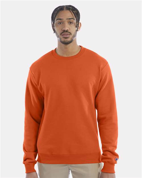 Custom Embroidered - Champion - Powerblend® Crewneck Sweatshirt - Orange - S600