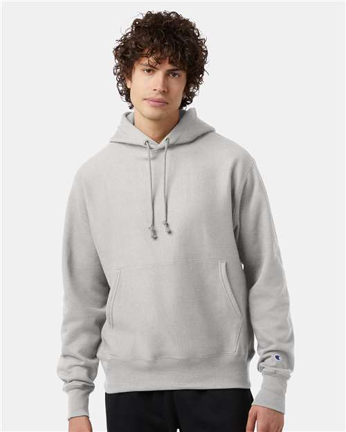 Custom Embroidered - Champion - Reverse Weave® Hooded Sweatshirt - Silver Grey - S101