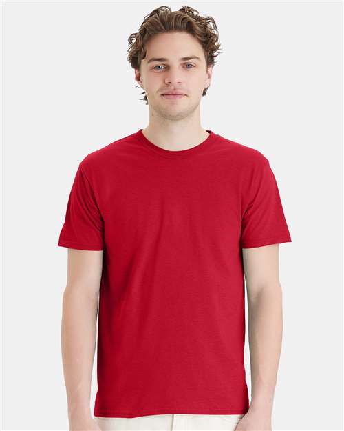 Custom Embroidered - Hanes - Perfect-T T-Shirt - Deep Red - 4980