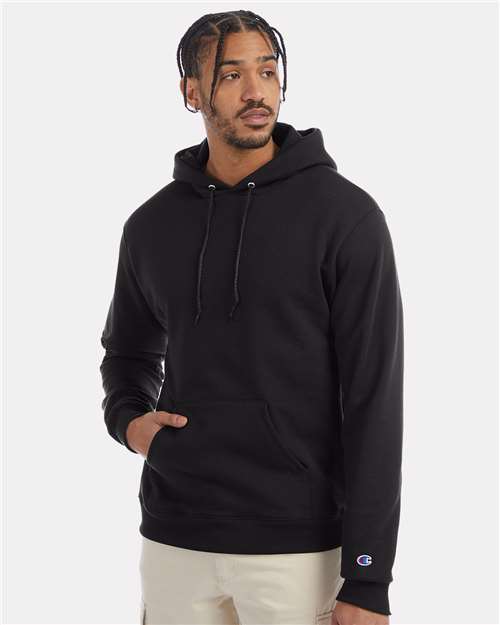 Custom Embroidered - Champion - Powerblend® Hooded Sweatshirt - Black - S700