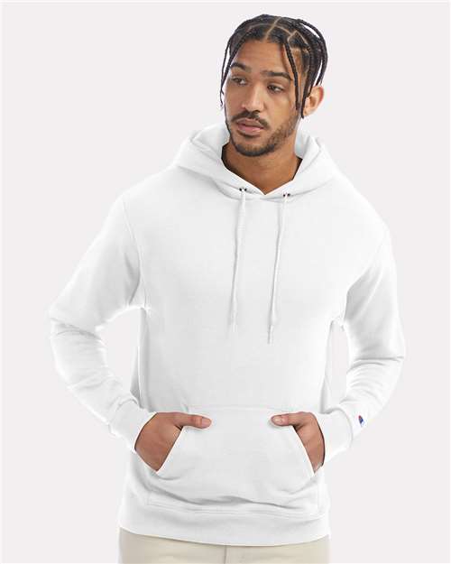 Custom Embroidered - Champion - Powerblend® Hooded Sweatshirt - White - S700