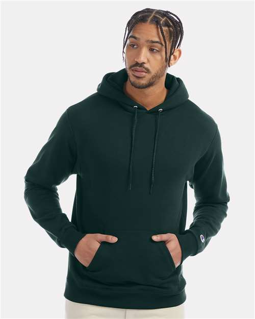 Custom Embroidered - Champion - Powerblend® Hooded Sweatshirt - Black - S700