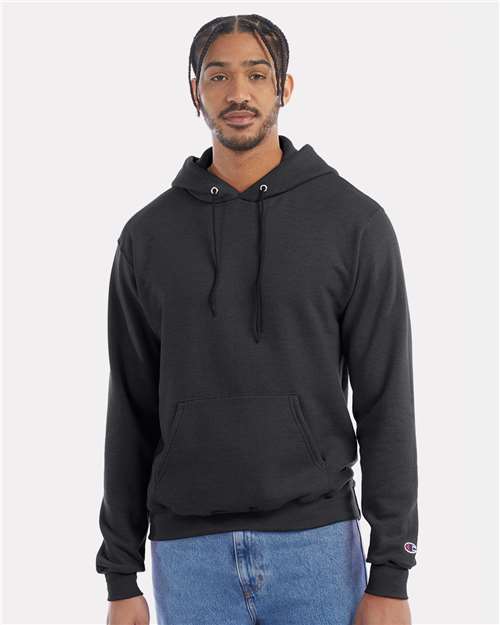 Custom Embroidered - Champion - Powerblend® Hooded Sweatshirt - Charcoal Heather - S700