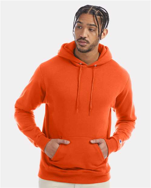 Custom Embroidered - Champion - Powerblend® Hooded Sweatshirt - Orange - S700