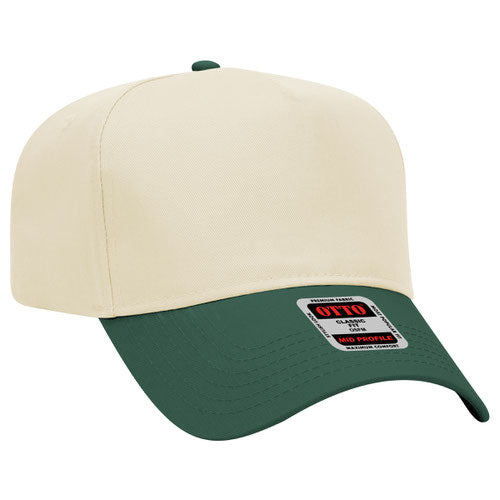 Custom Embroidered - 5 Panel Mid Profile Baseball Cap