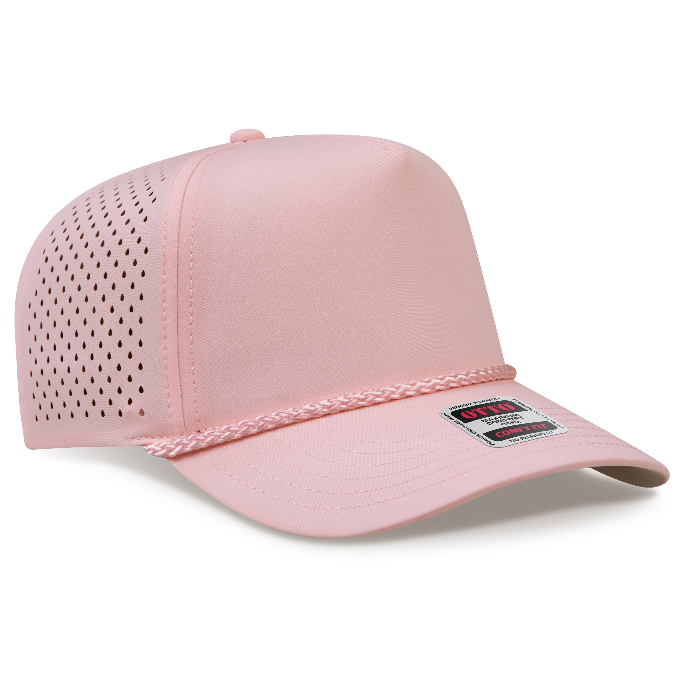 Custom Embroidered or DTF Printed - OTTO CAP® OTTO COMFY FIT® 5 Panel Mid Profile Perforated Baseball Cap