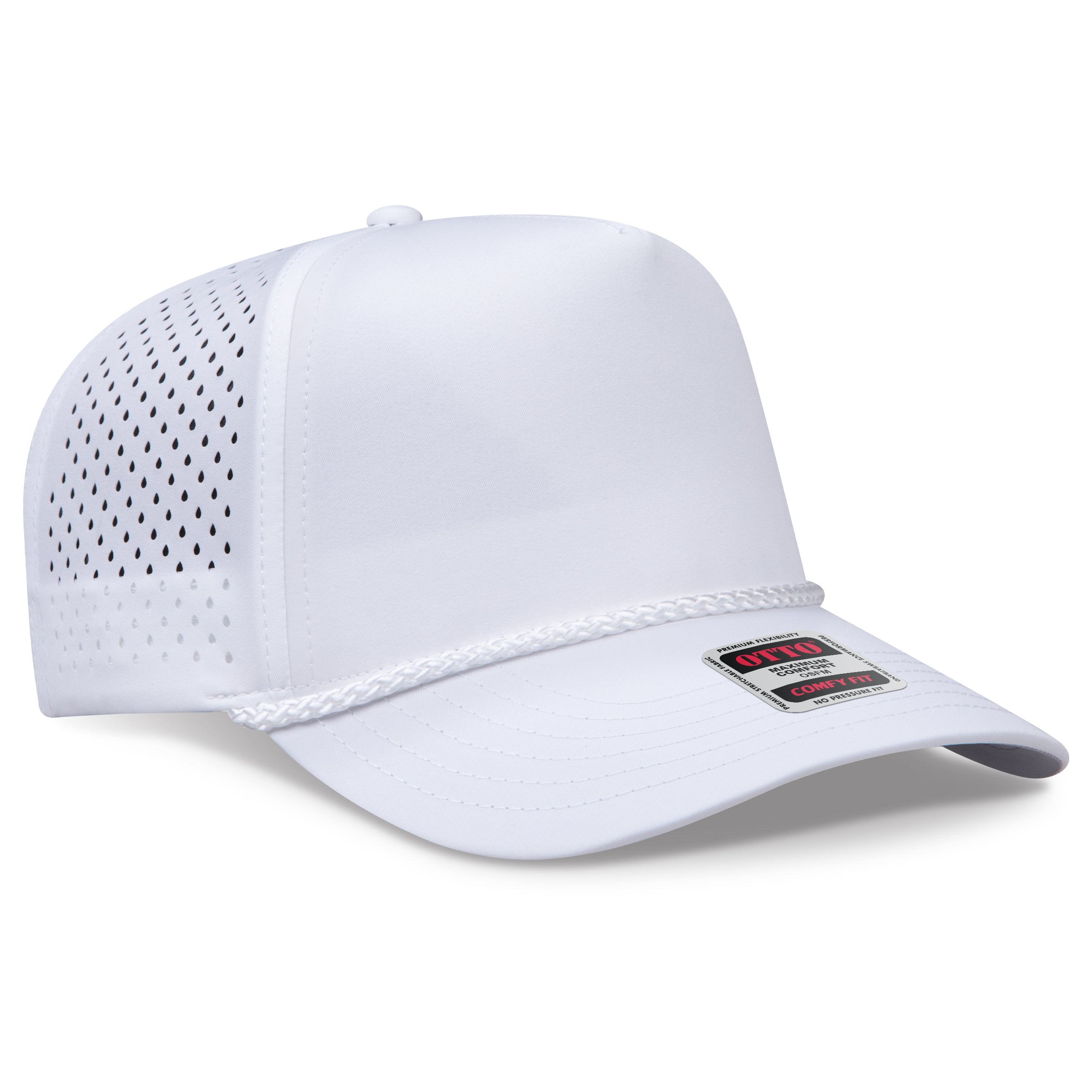 Custom Embroidered or DTF Printed - OTTO CAP® OTTO COMFY FIT® 5 Panel Mid Profile Perforated Baseball Cap