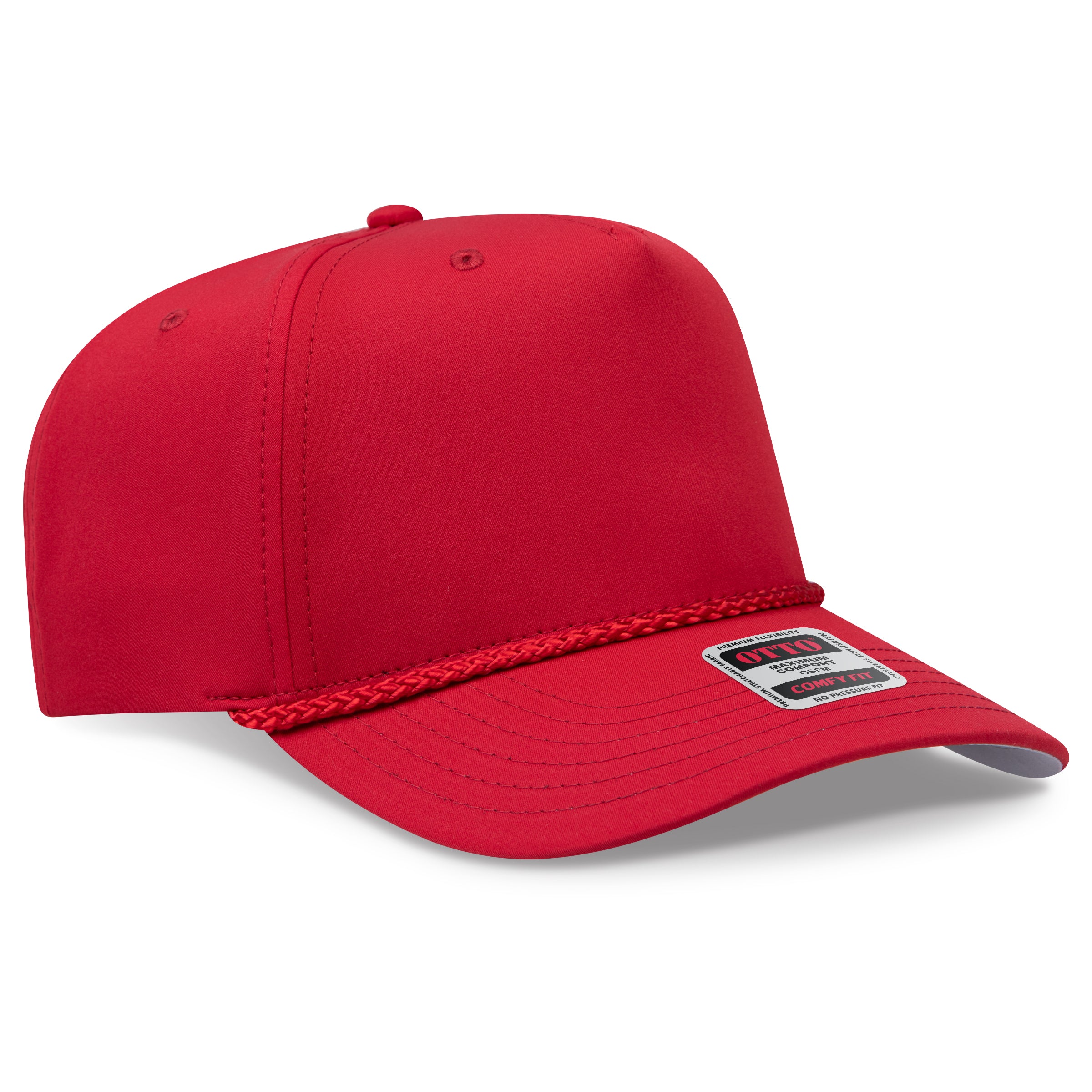 Custom Embroidered or DTF Printed - OTTO CAP® OTTO COMFY FIT® 5 Panel Mid Profile Baseball Cap