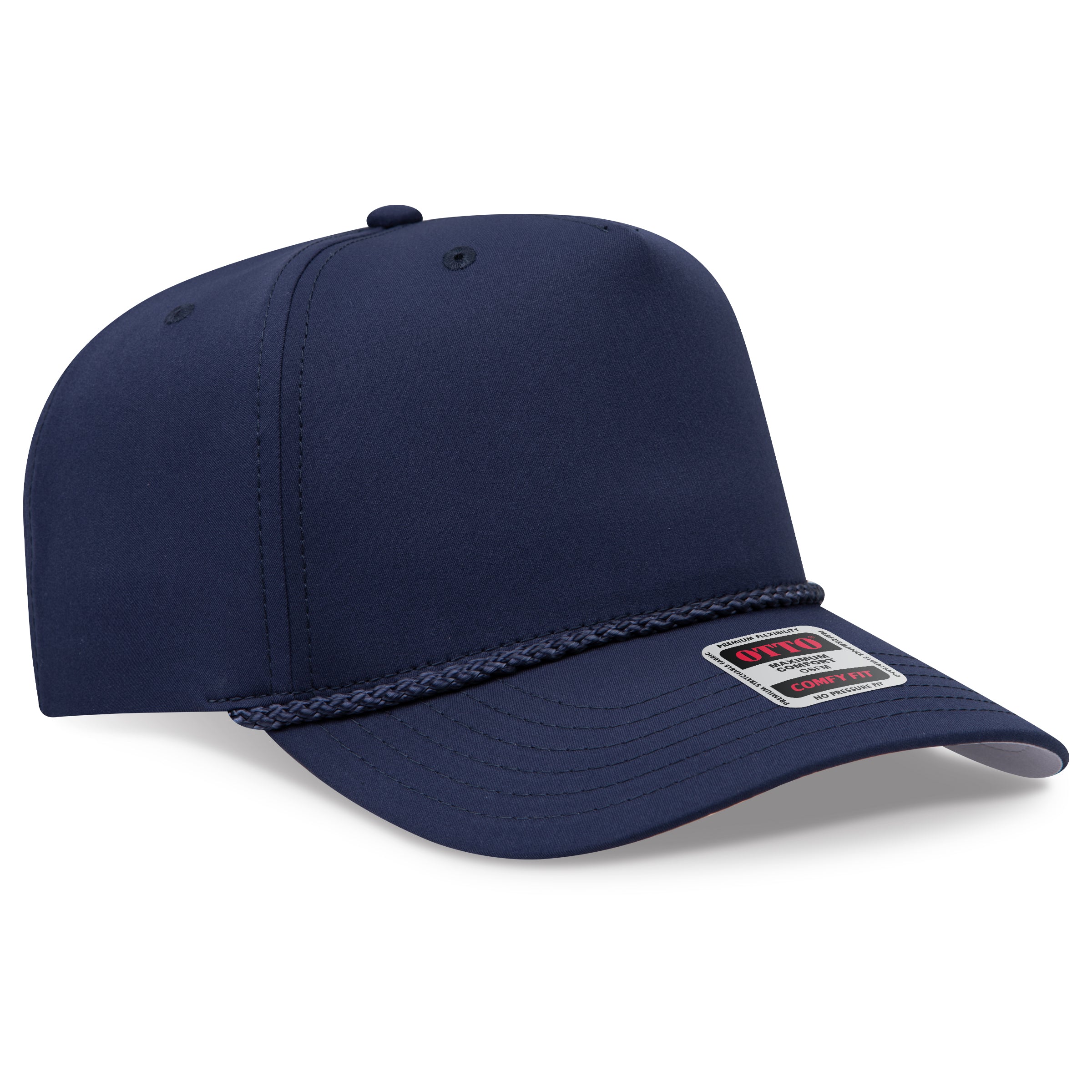 Custom Embroidered or DTF Printed - OTTO CAP® OTTO COMFY FIT® 5 Panel Mid Profile Baseball Cap