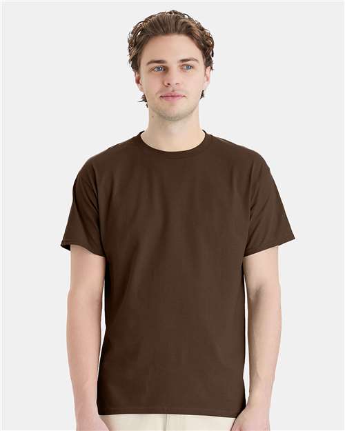 Custom Embroidered - Hanes - Essential-T T-Shirt - Dark Chocolate - 5280