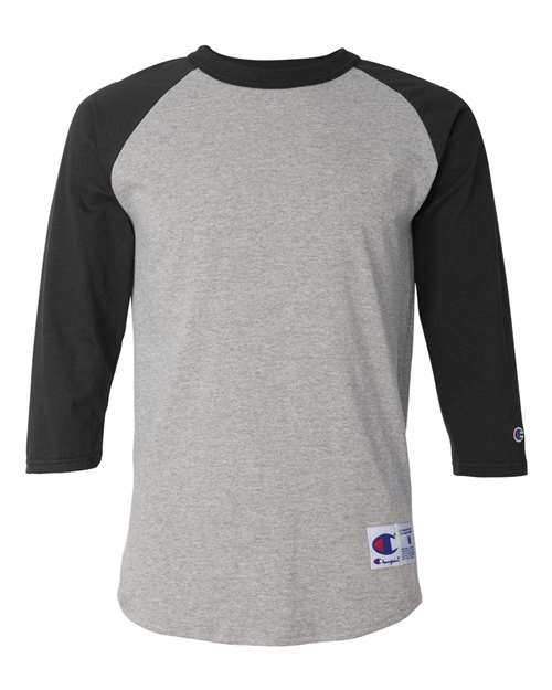 Custom Embroidered - Champion - Three-Quarter Raglan Sleeve Baseball T-Shirt - T137