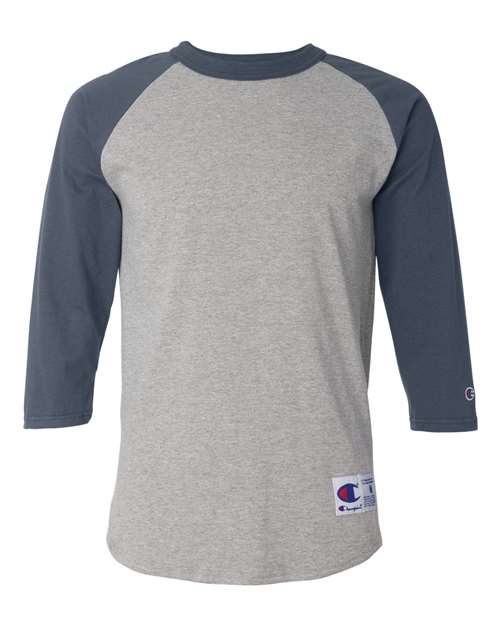 Custom Embroidered - Champion - Three-Quarter Raglan Sleeve Baseball T-Shirt - T137