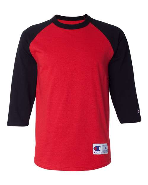 Custom Embroidered - Champion - Three-Quarter Raglan Sleeve Baseball T-Shirt - T137