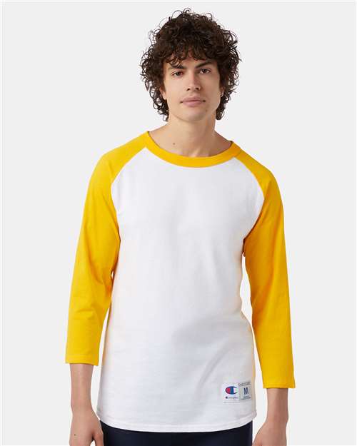 Custom Embroidered - Champion - Three-Quarter Raglan Sleeve Baseball T-Shirt - T137