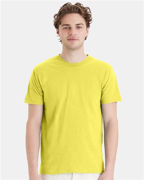 Custom Embroidered - Hanes - Perfect-T T-Shirt - Yellow - 4980