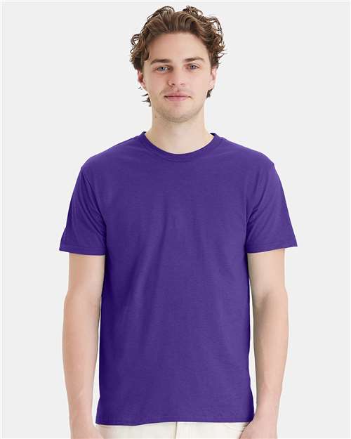 Custom Embroidered - Hanes - Perfect-T T-Shirt - Purple - 4980