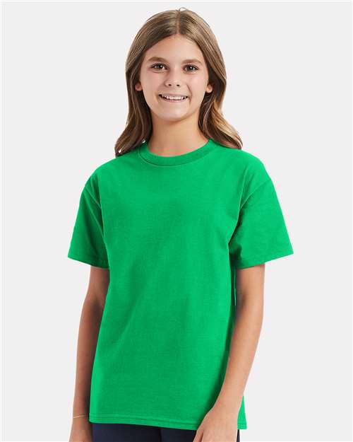 Custom Embroidered - Hanes - Authentic Youth T-Shirt - Kelly Green - 5450