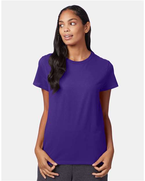Custom Embroidered - Hanes - Women's Perfect-T T-Shirt - Purple - SL04