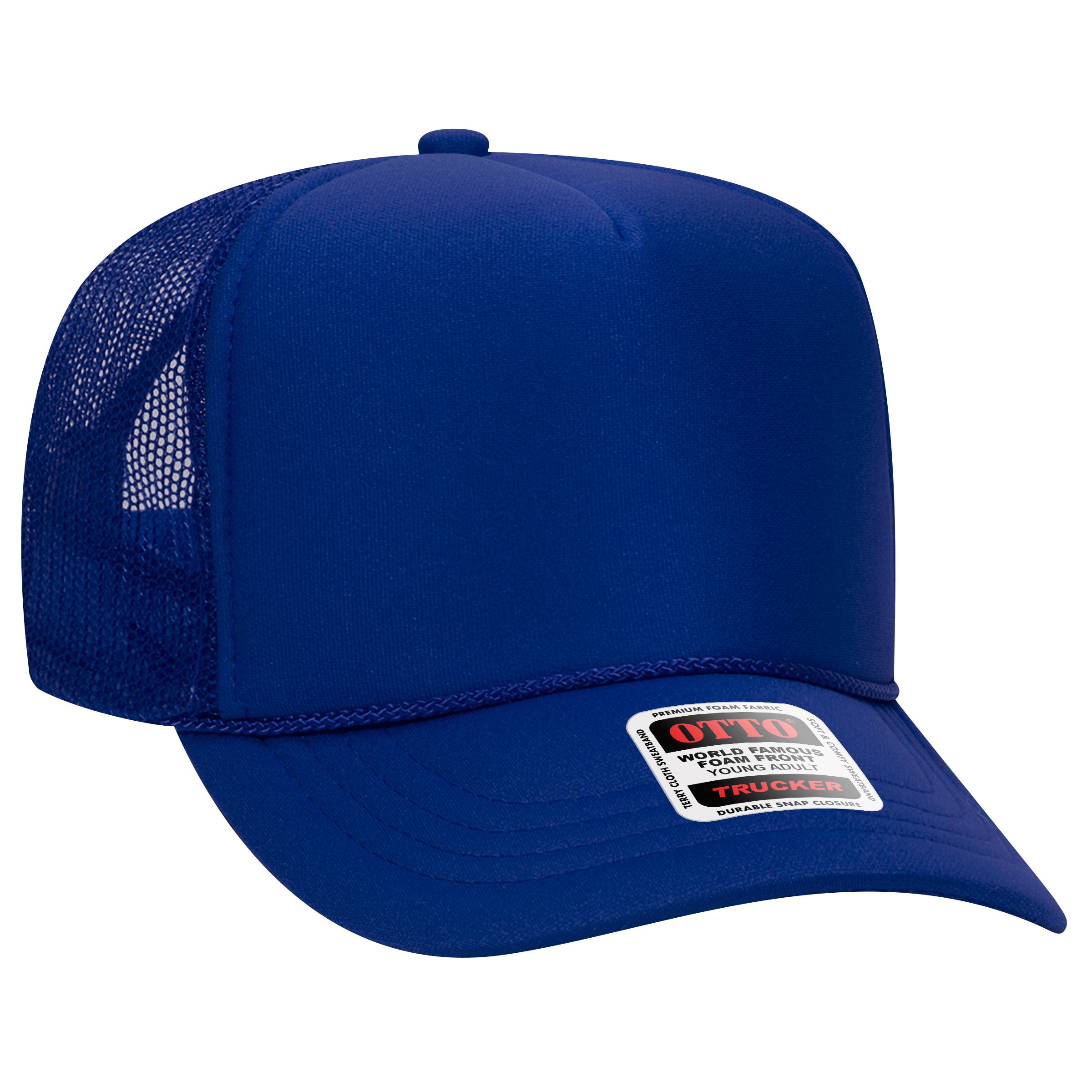Custom Embroidered or DTF Printed - OTTO CAP® 5 Panel High Crown Mesh Back Trucker Hat
