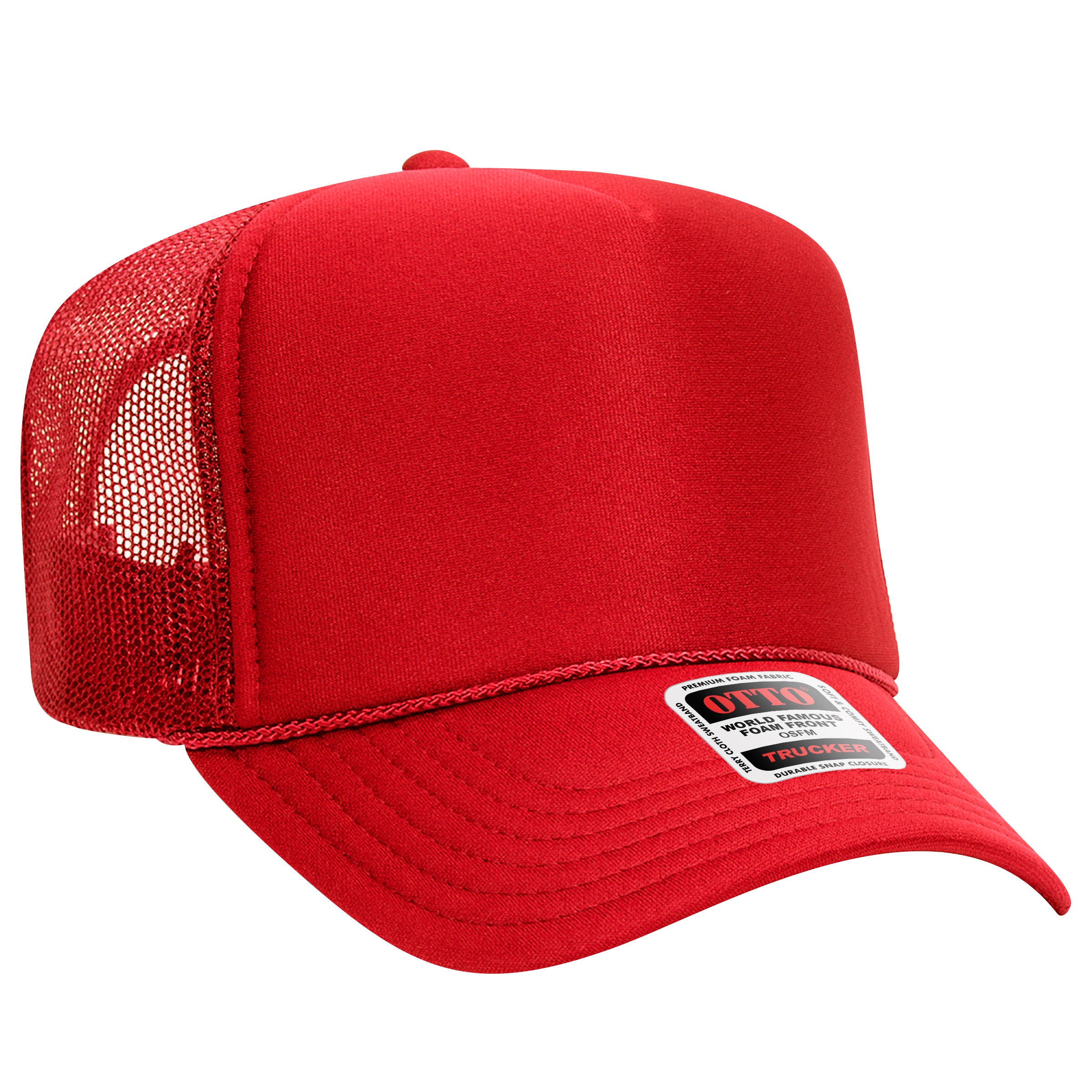 Custom Embroidered or DTF Printed - OTTO CAP® 5 Panel High Crown Mesh Back Trucker Hat