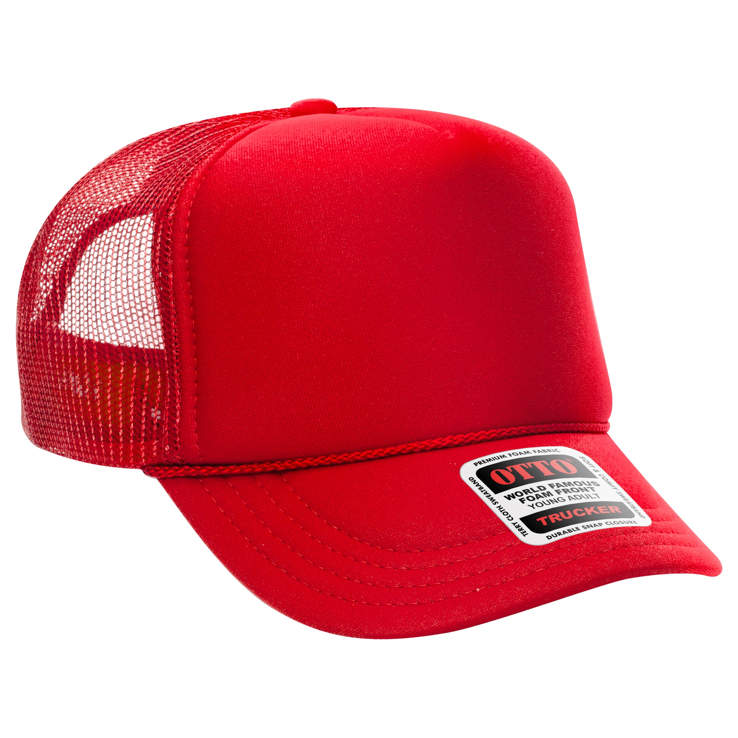 Custom Embroidered or DTF Printed - OTTO CAP® 5 Panel High Crown Mesh Back Trucker Hat