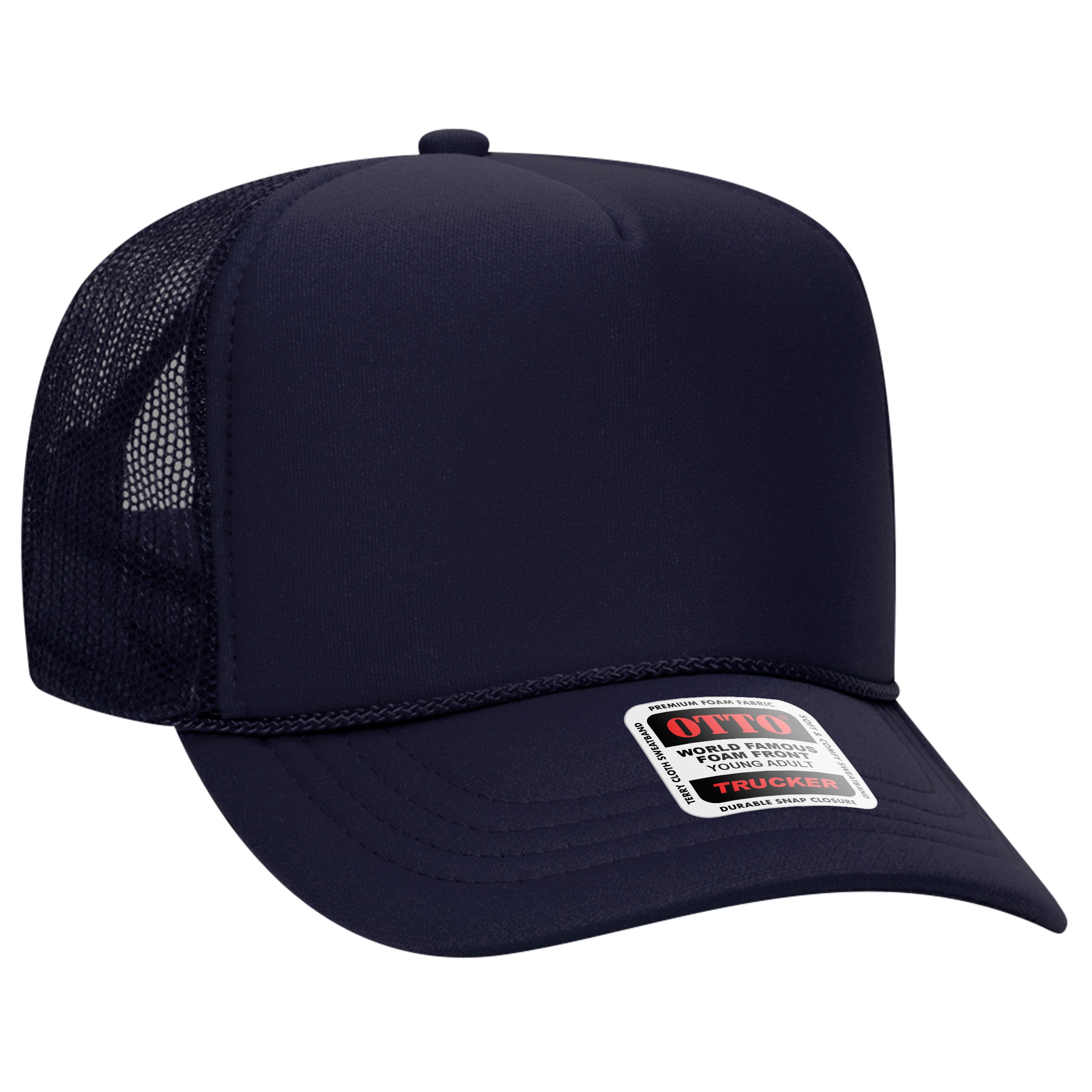 Custom Embroidered or DTF Printed - OTTO CAP® 5 Panel High Crown Mesh Back Trucker Hat