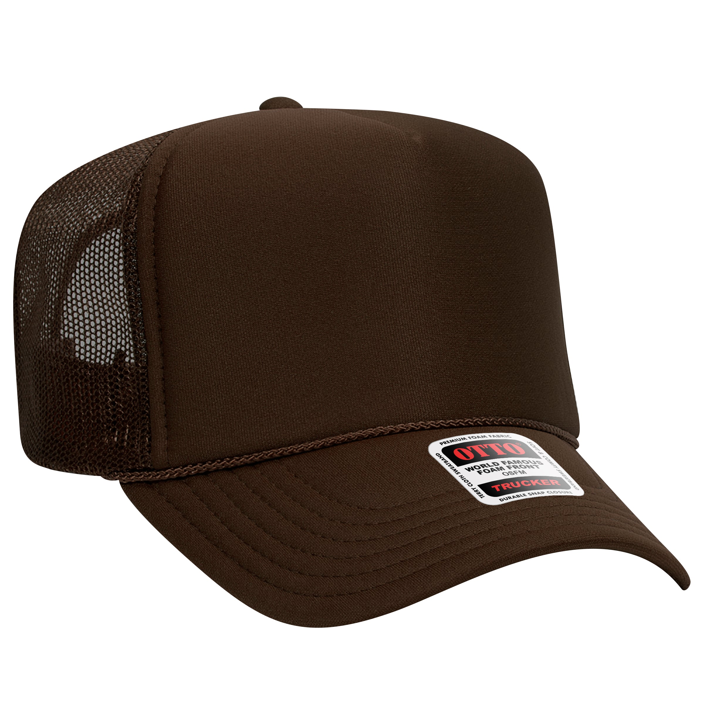 Custom Embroidered or DTF Printed - OTTO CAP® 5 Panel High Crown Mesh Back Trucker Hat