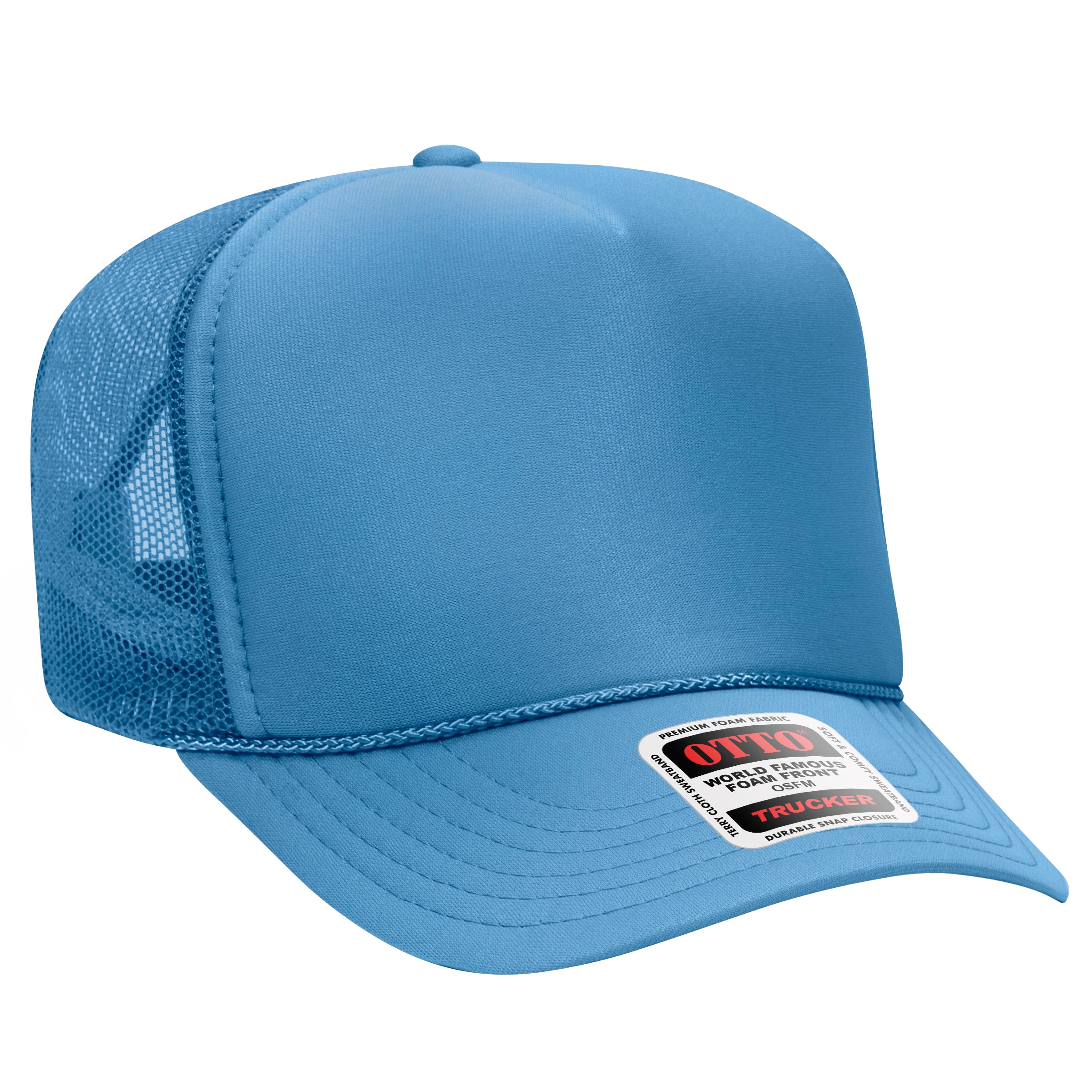 Custom Embroidered or DTF Printed - OTTO CAP® 5 Panel High Crown Mesh Back Trucker Hat