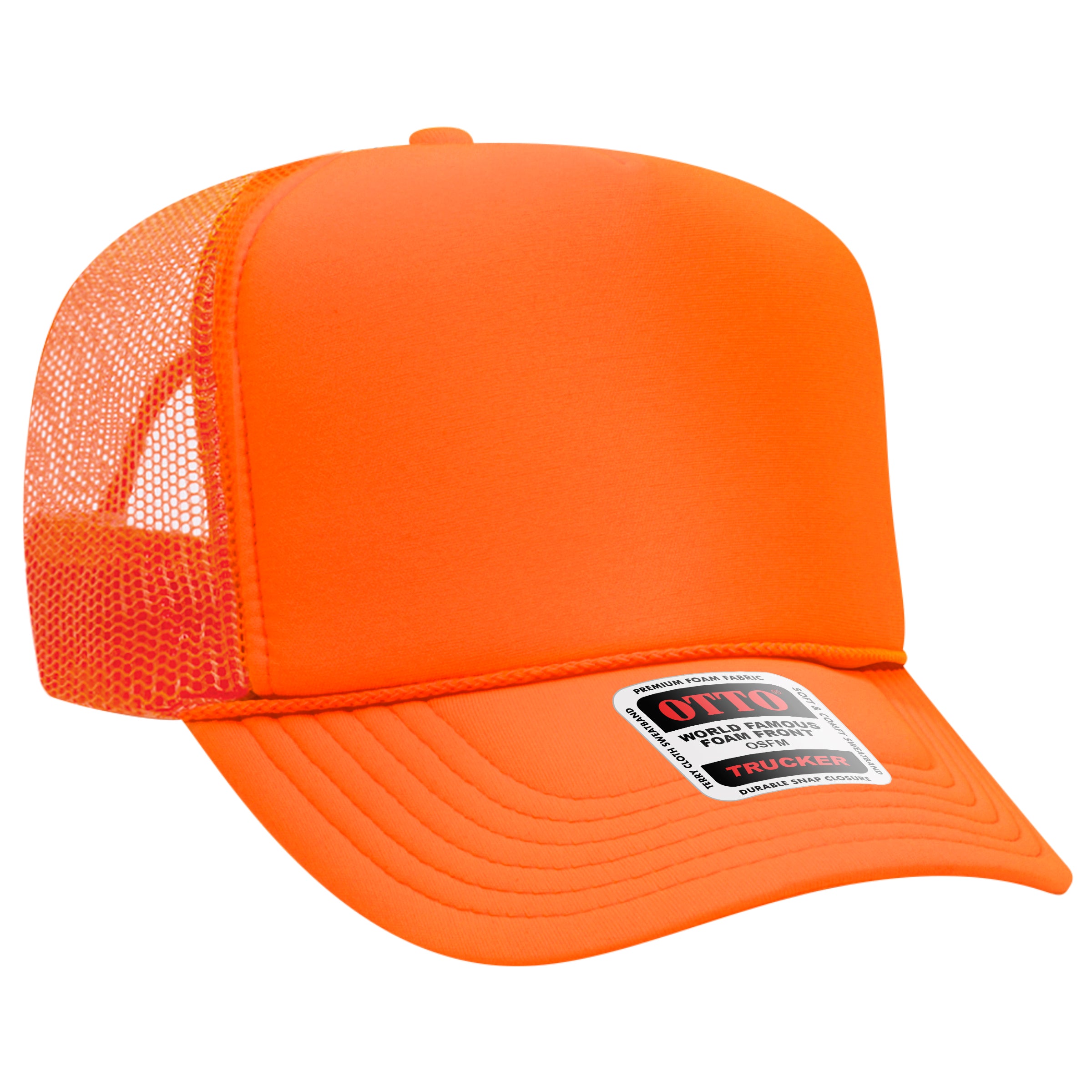 Custom Embroidered or DTF Printed - OTTO CAP® 5 Panel High Crown Mesh Back Trucker Hat