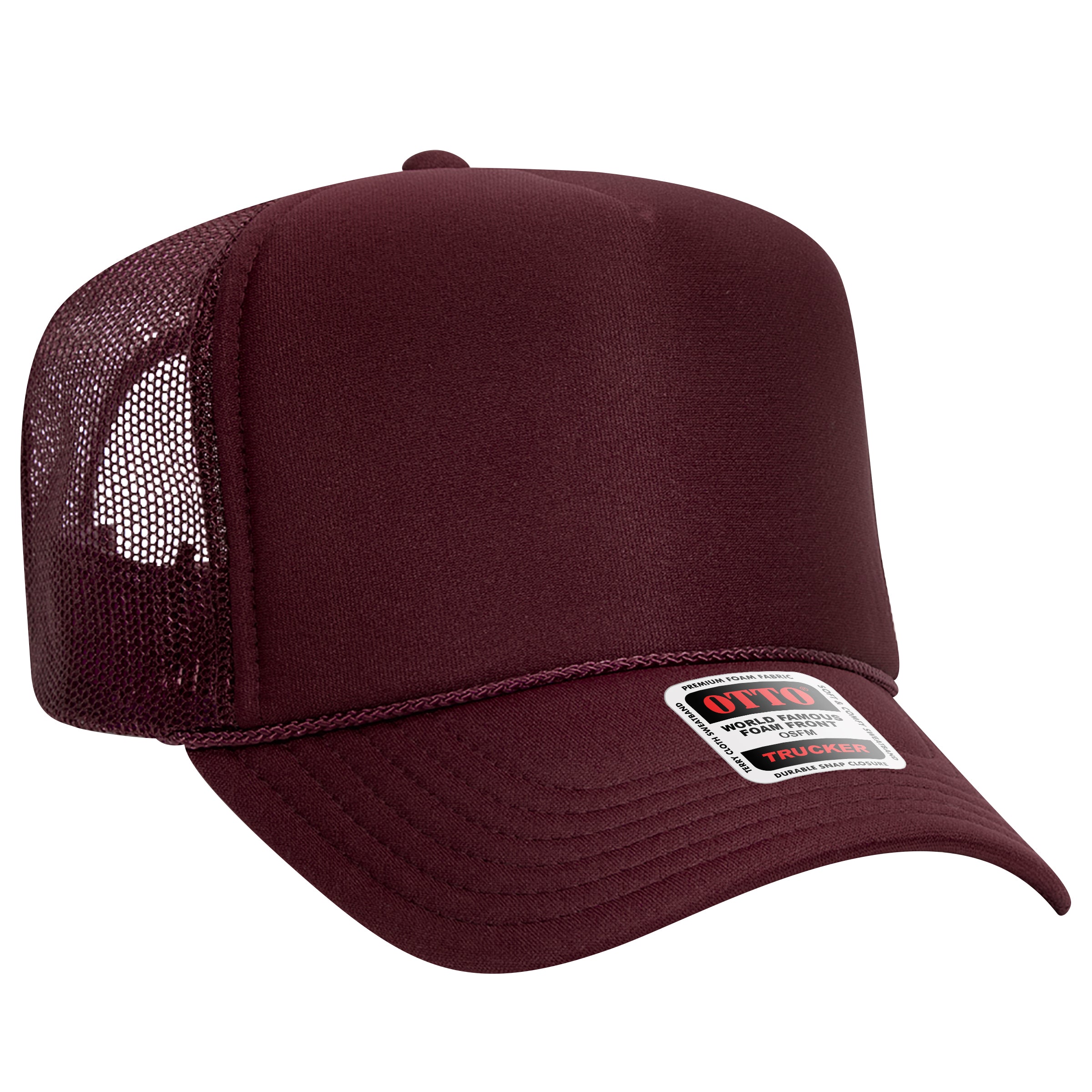 Custom Embroidered or DTF Printed - OTTO CAP® 5 Panel High Crown Mesh Back Trucker Hat