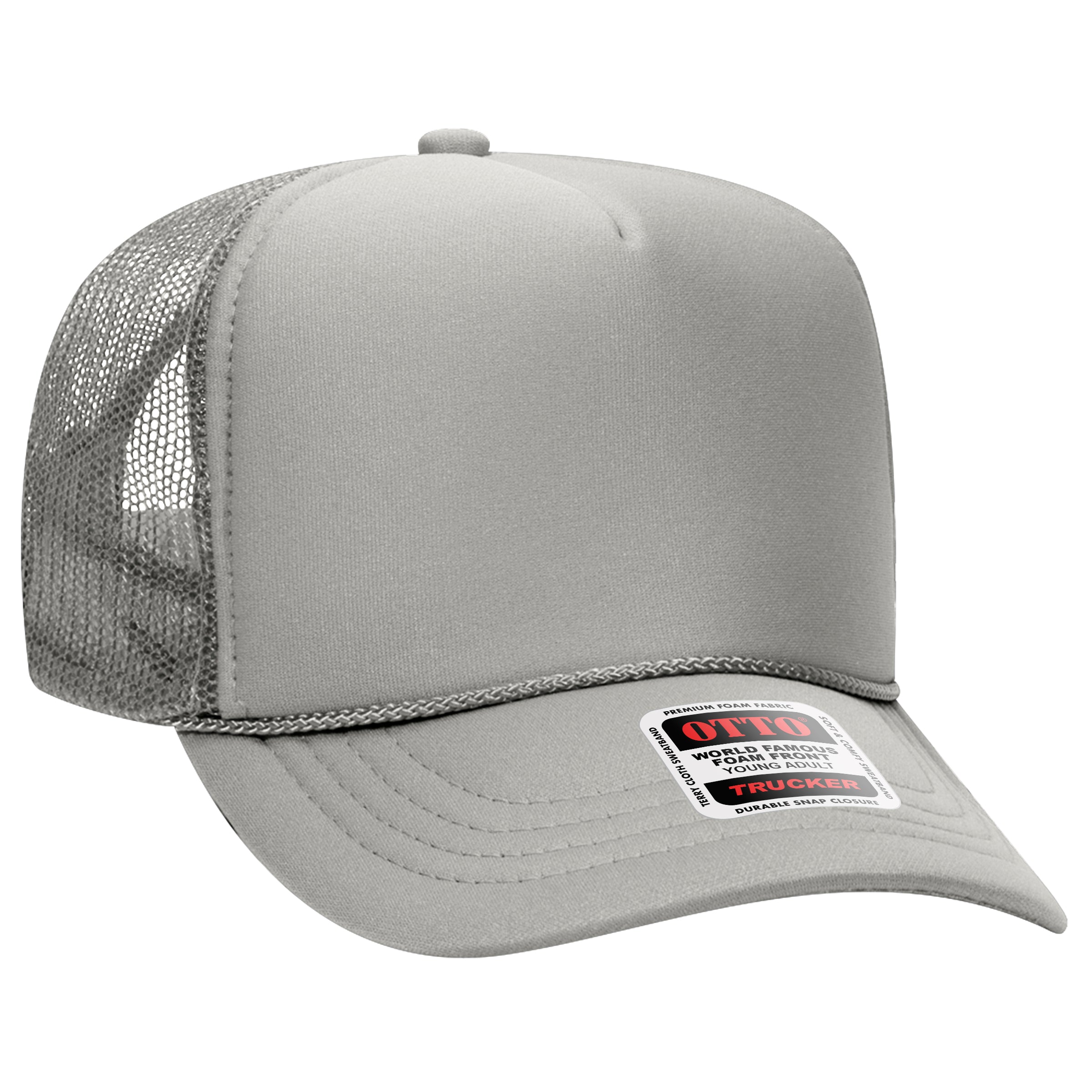 Custom Embroidered or DTF Printed - OTTO CAP® 5 Panel High Crown Mesh Back Trucker Hat