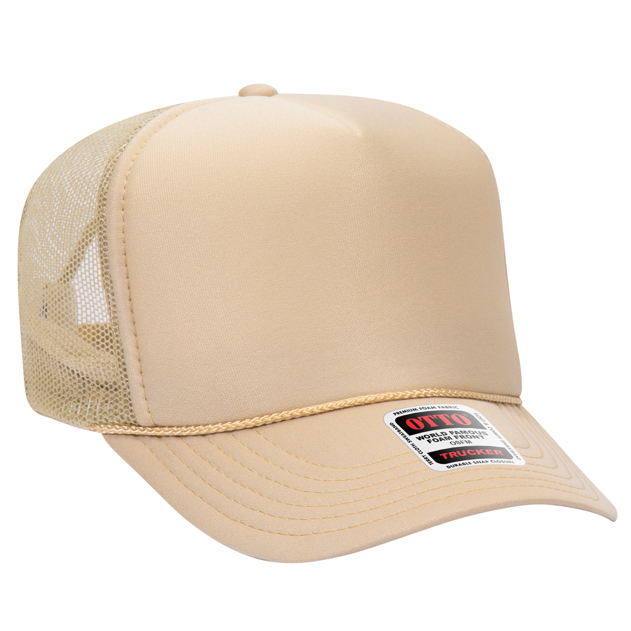 Custom Embroidered or DTF Printed - OTTO CAP® 5 Panel High Crown Mesh Back Trucker Hat