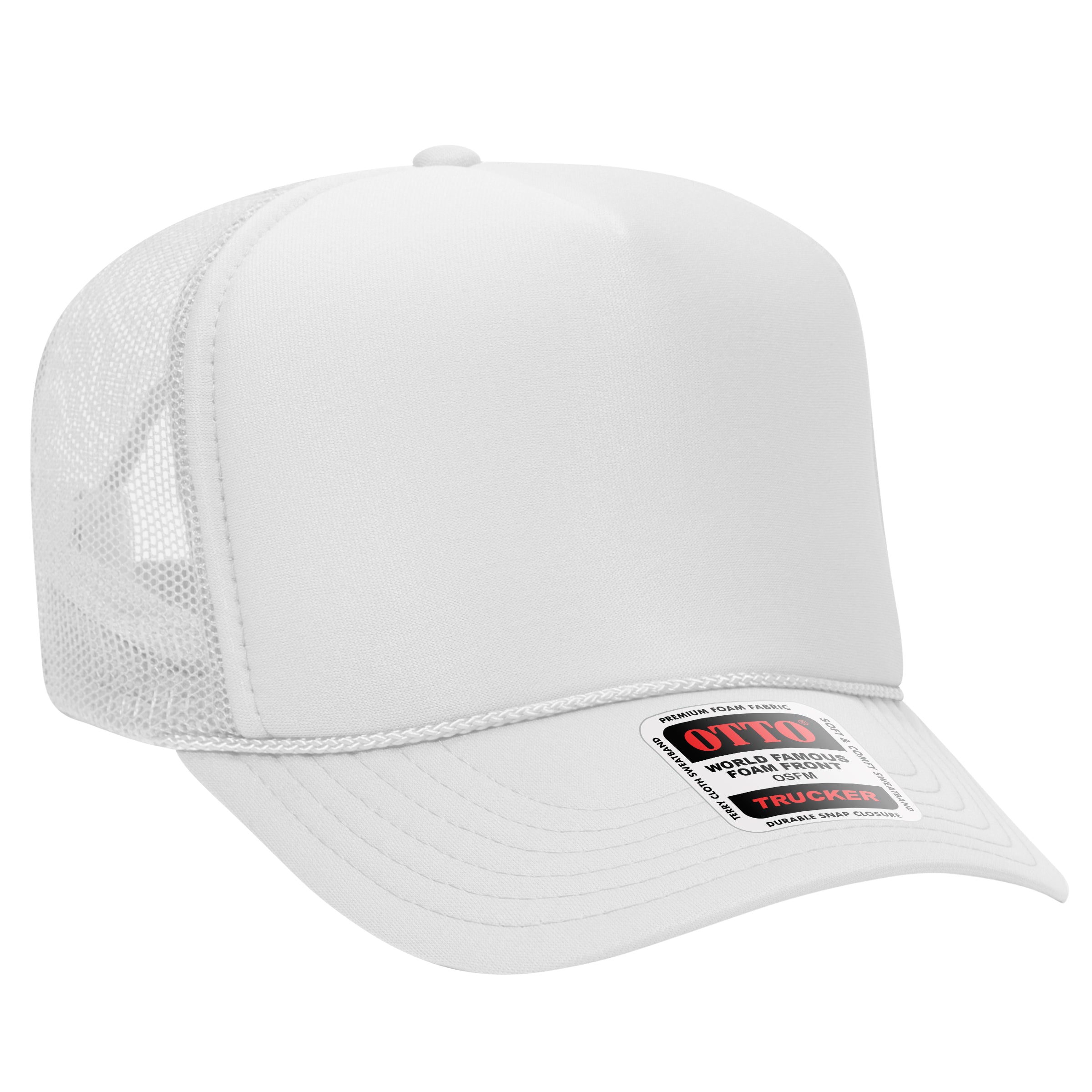 Custom Embroidered or DTF Printed - OTTO CAP® 5 Panel High Crown Mesh Back Trucker Hat
