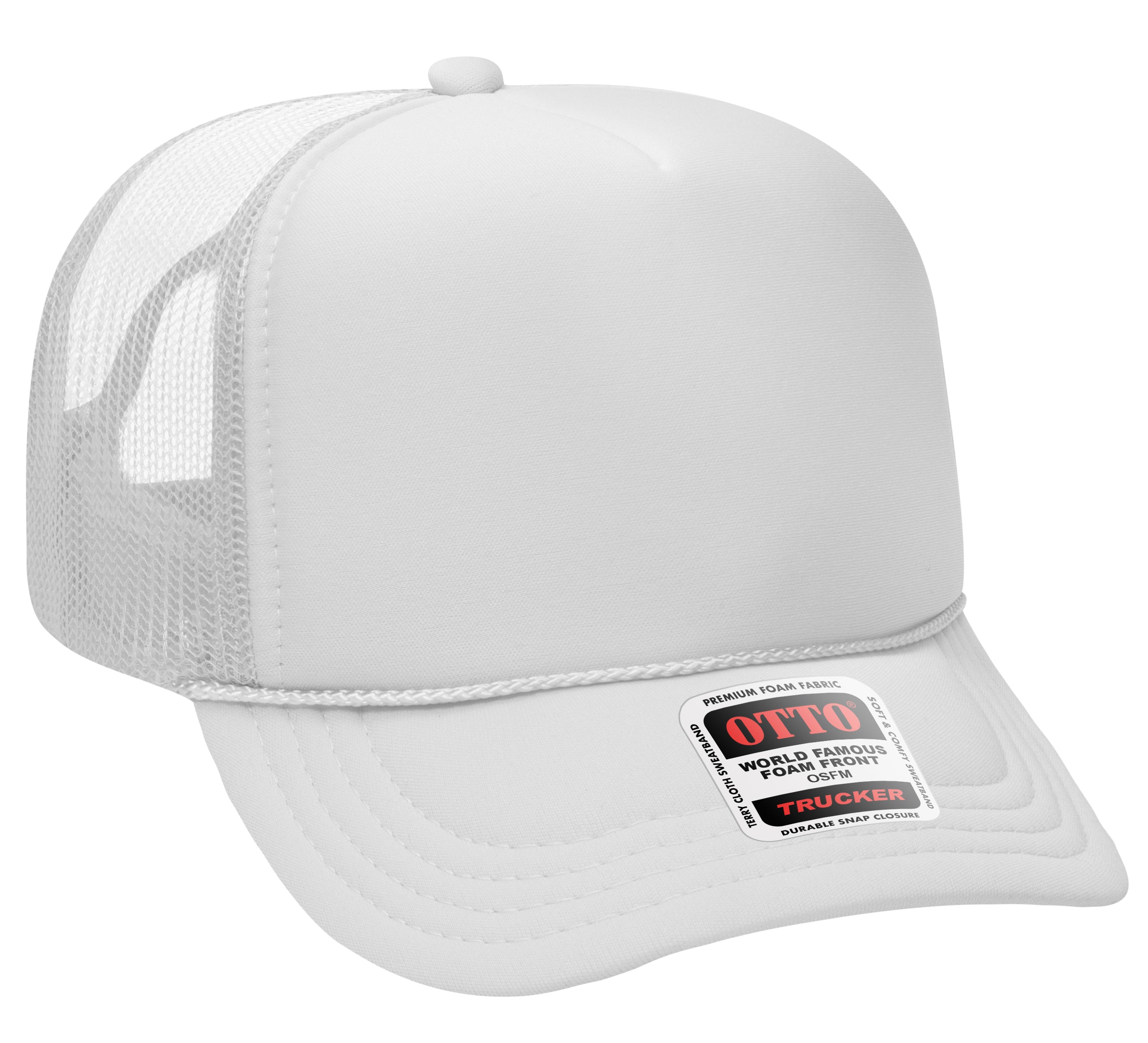 Custom Embroidered or DTF Printed - OTTO CAP® 5 Panel High Crown Mesh Back Trucker Hat