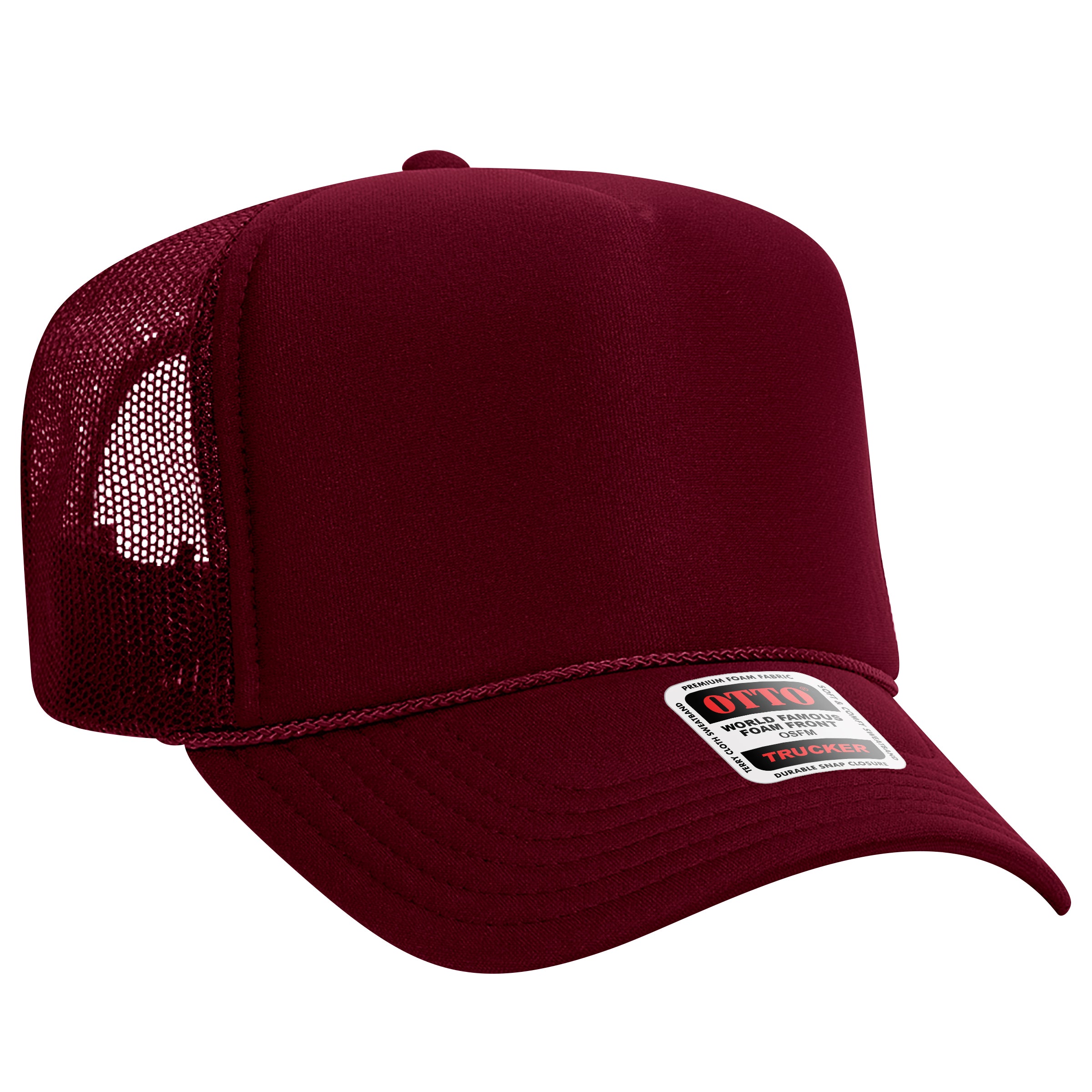 Custom Embroidered or DTF Printed - OTTO CAP® 5 Panel High Crown Mesh Back Trucker Hat