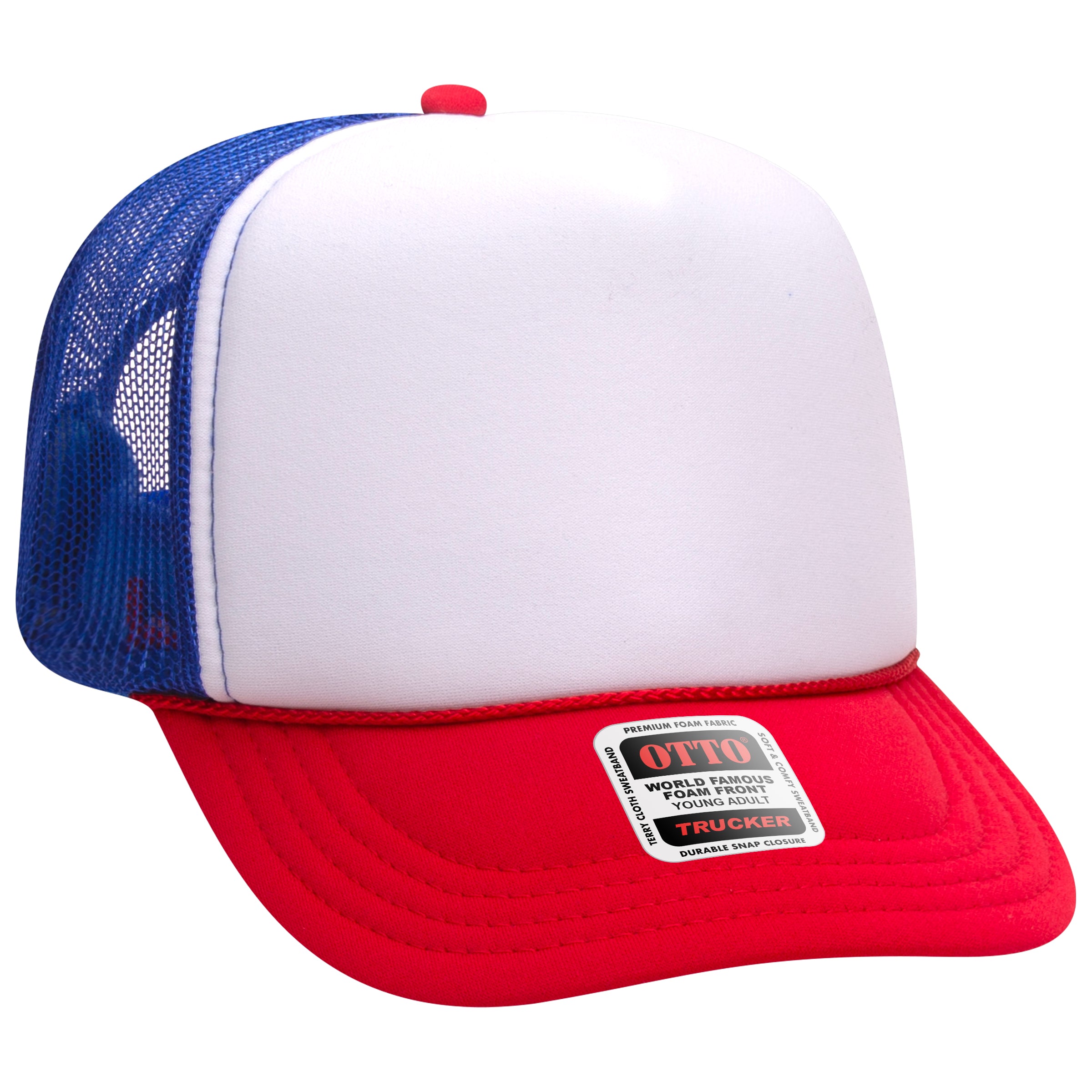 Custom Embroidered or DTF Printed - OTTO CAP® 5 Panel High Crown Mesh Back Trucker Hat