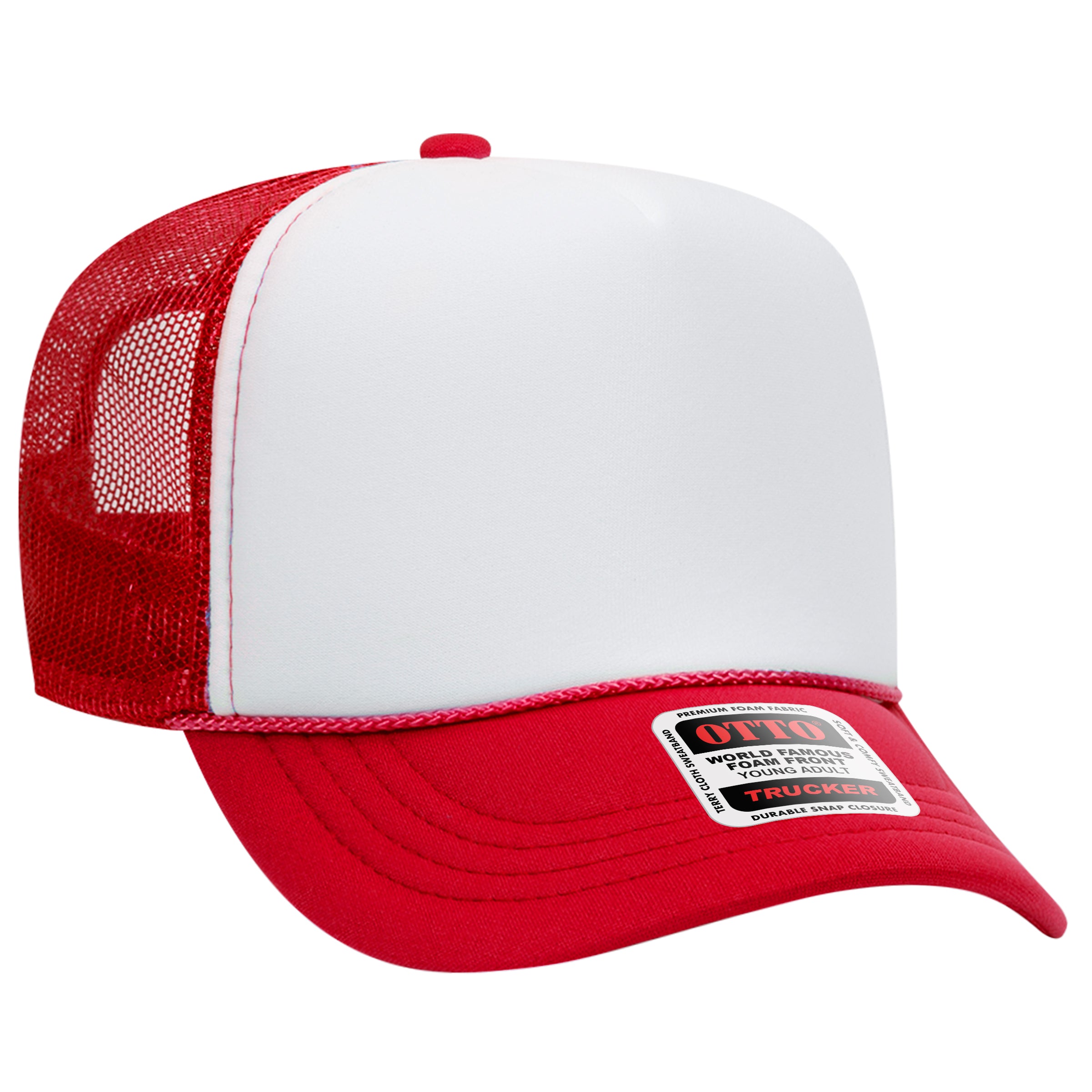 Custom Embroidered or DTF Printed - OTTO CAP® 5 Panel High Crown Mesh Back Trucker Hat