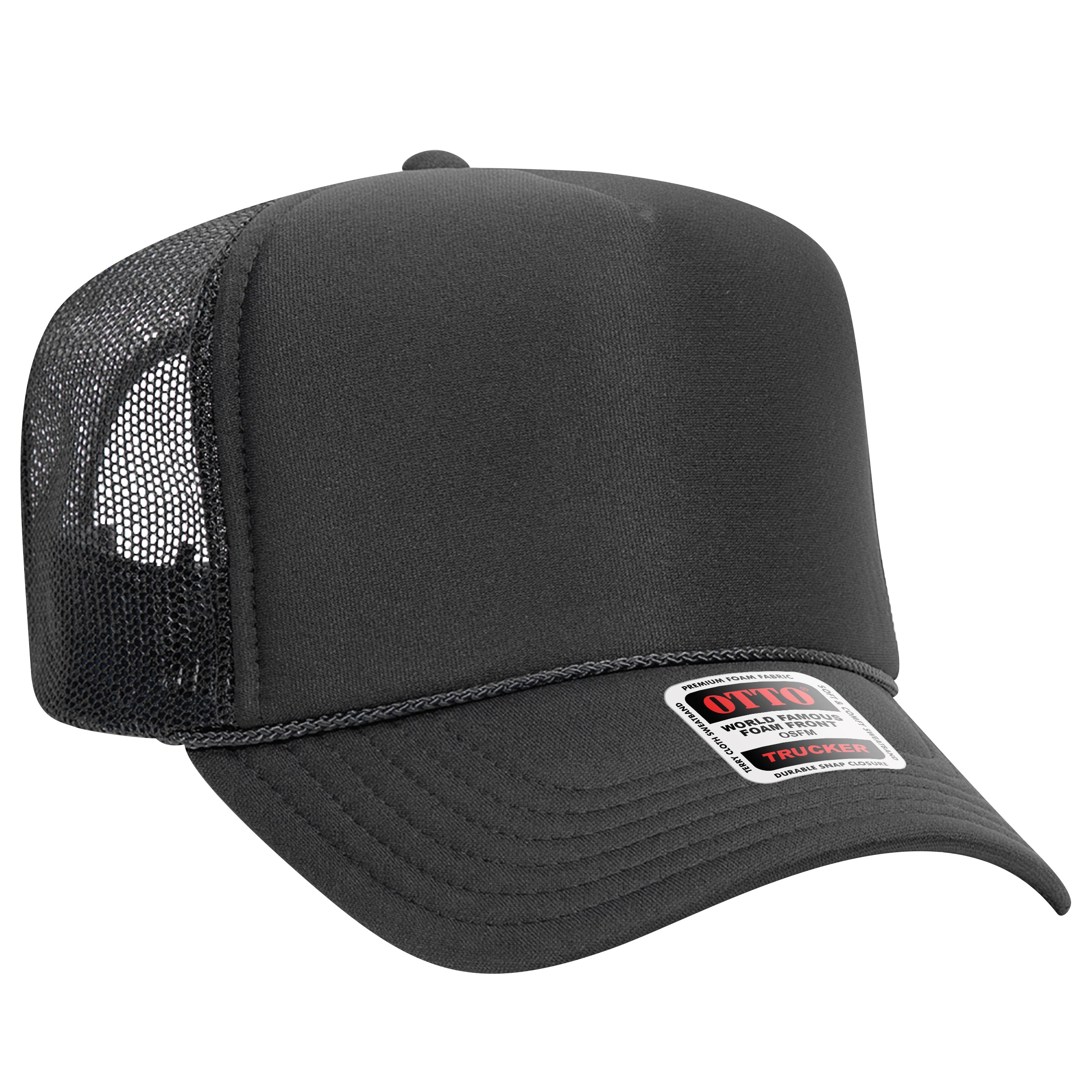 Custom Embroidered or DTF Printed - OTTO CAP® 5 Panel High Crown Mesh Back Trucker Hat