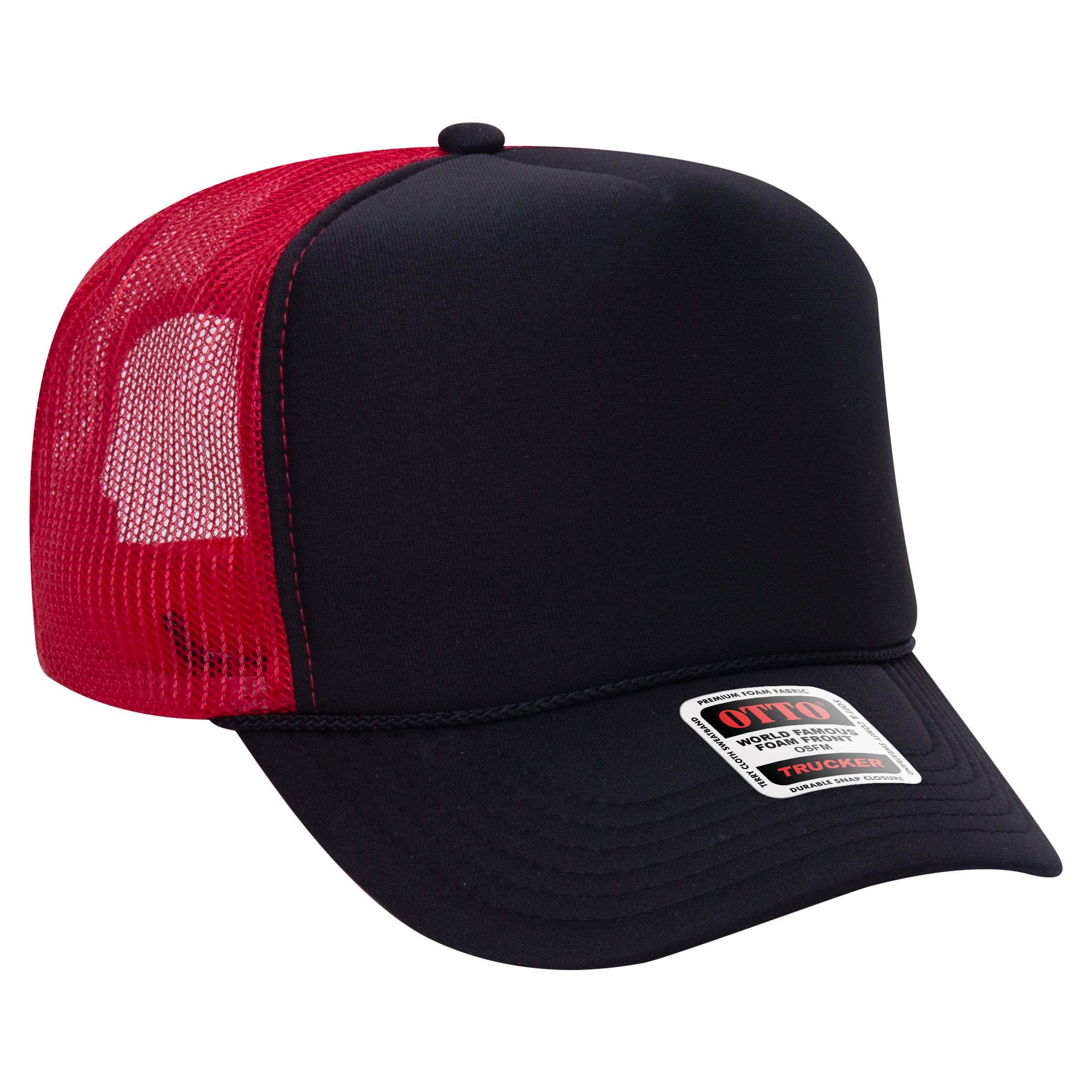 Custom Embroidered or DTF Printed - OTTO CAP® 5 Panel High Crown Mesh Back Trucker Hat