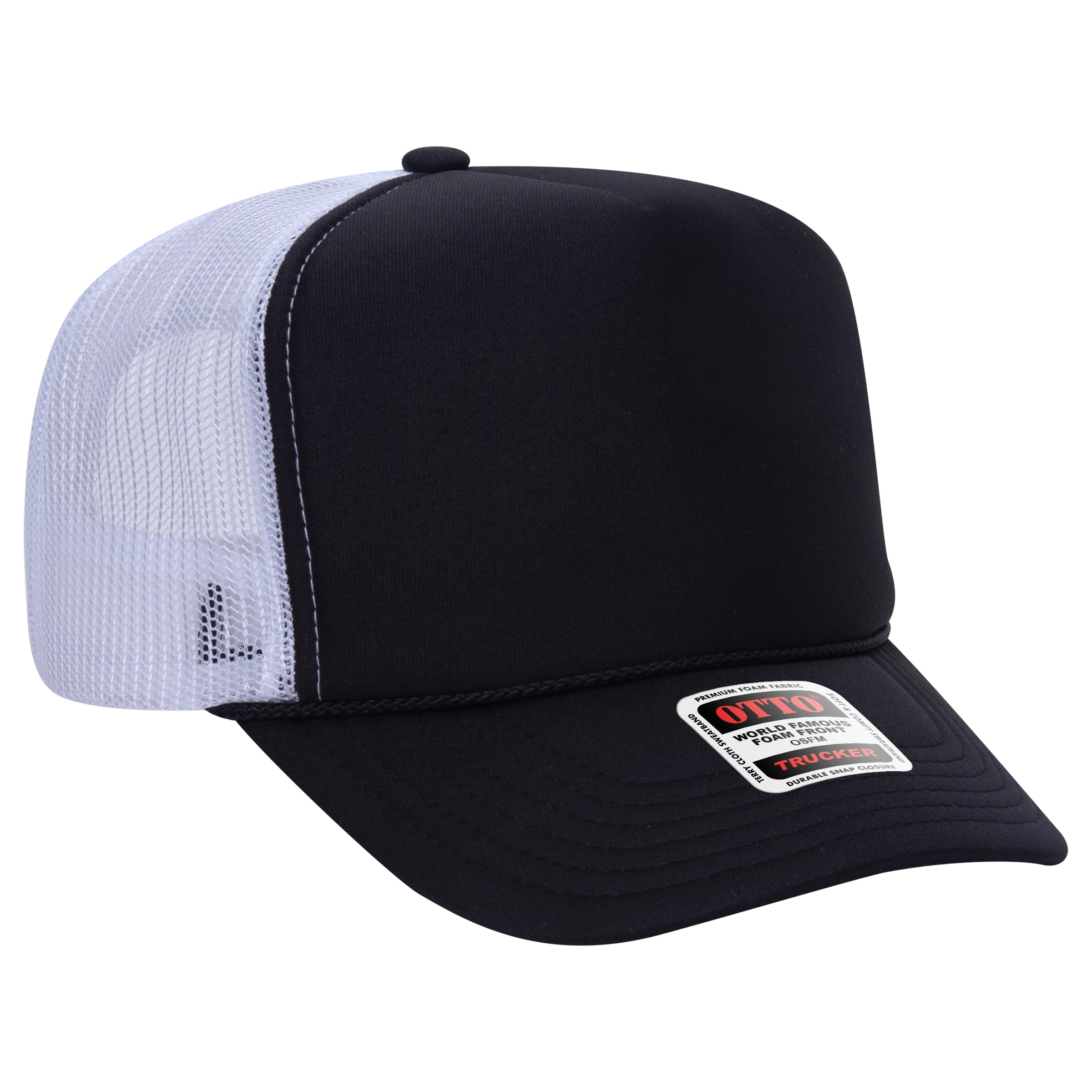 Custom Embroidered or DTF Printed - OTTO CAP® 5 Panel High Crown Mesh Back Trucker Hat