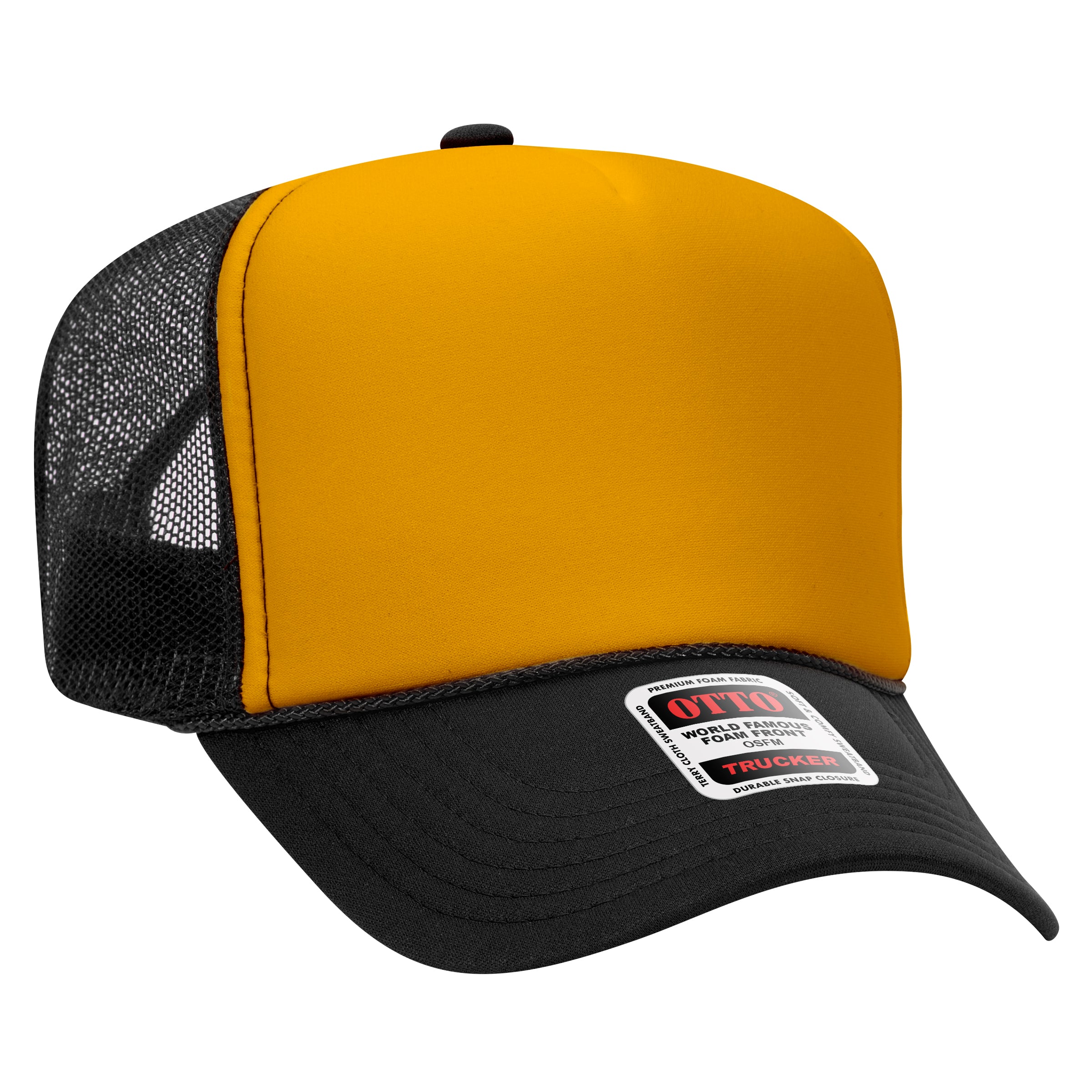 Custom Embroidered or DTF Printed - OTTO CAP® 5 Panel High Crown Mesh Back Trucker Hat
