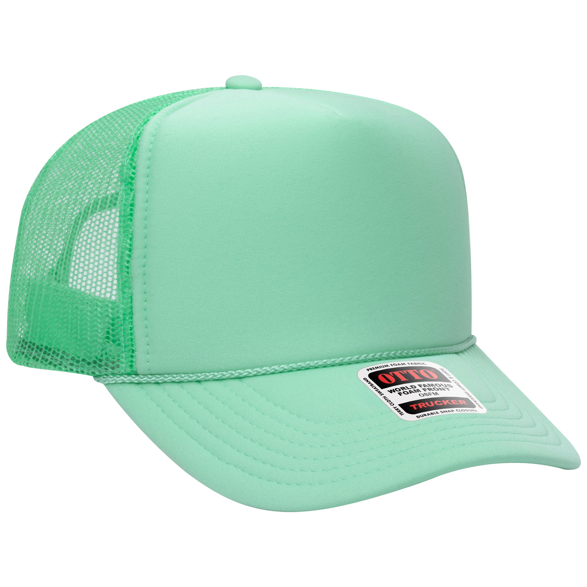 Custom Embroidered or DTF Printed - OTTO CAP® 5 Panel High Crown Mesh Back Trucker Hat