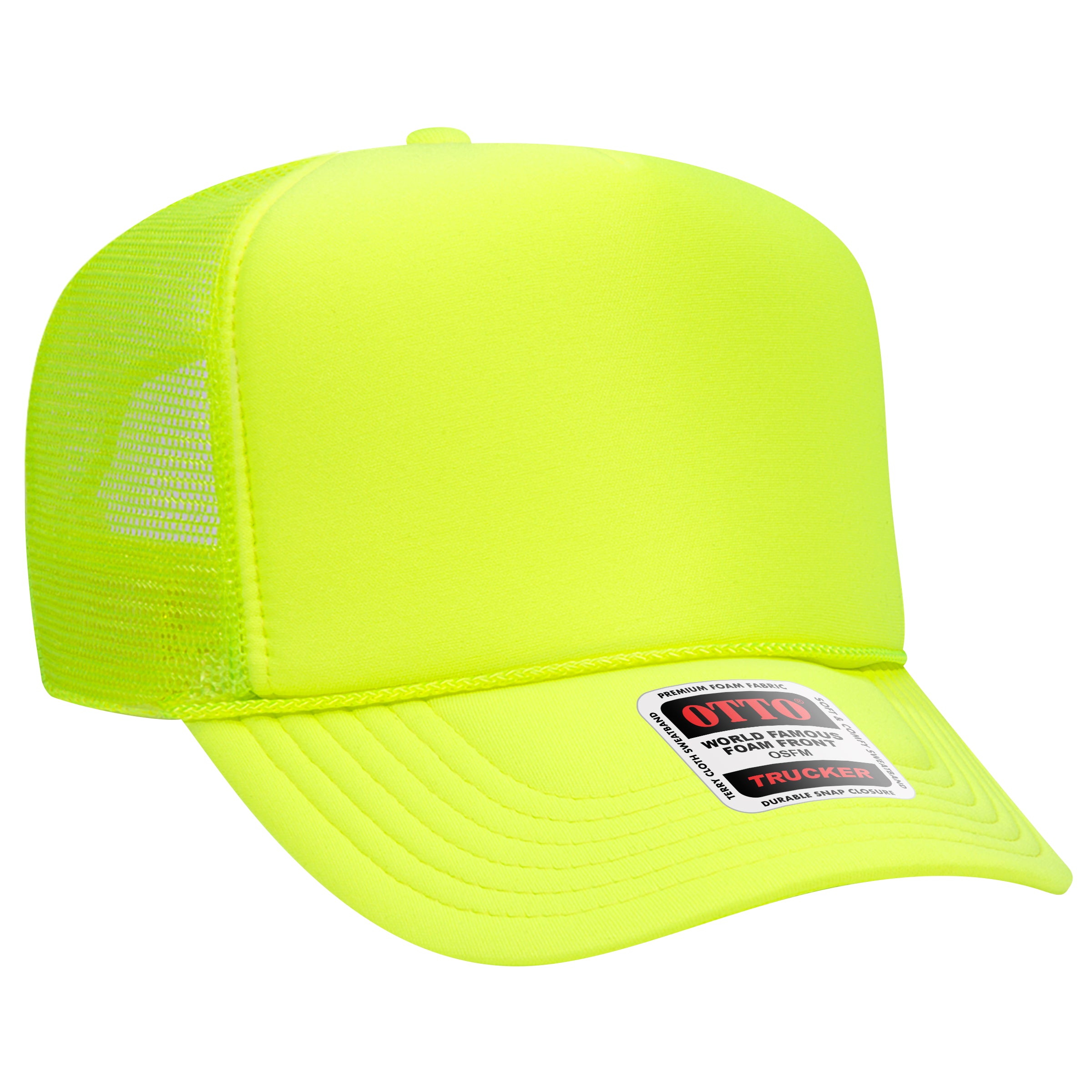 Custom Embroidered or DTF Printed - OTTO CAP® 5 Panel High Crown Mesh Back Trucker Hat