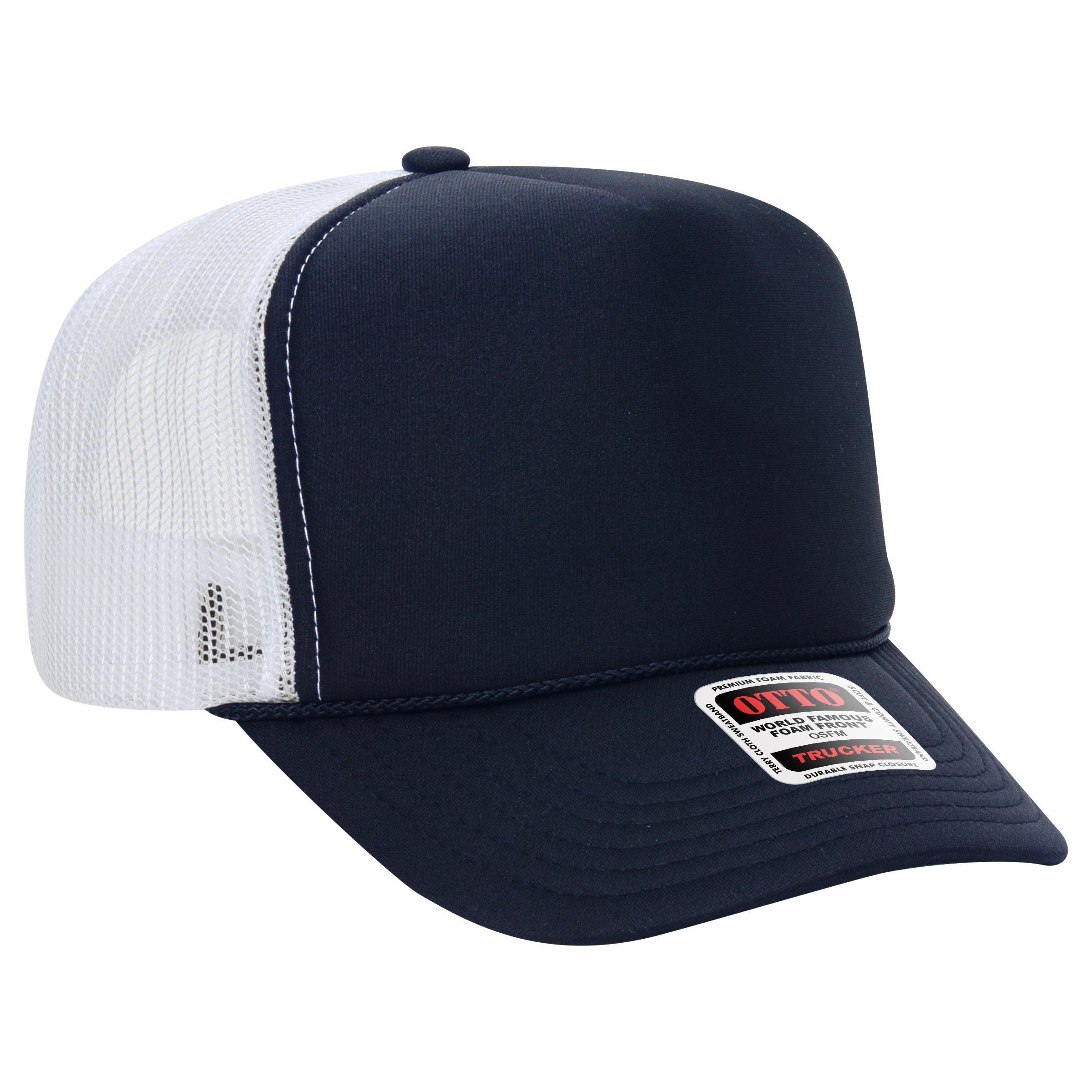 Custom Embroidered or DTF Printed - OTTO CAP® 5 Panel High Crown Mesh Back Trucker Hat